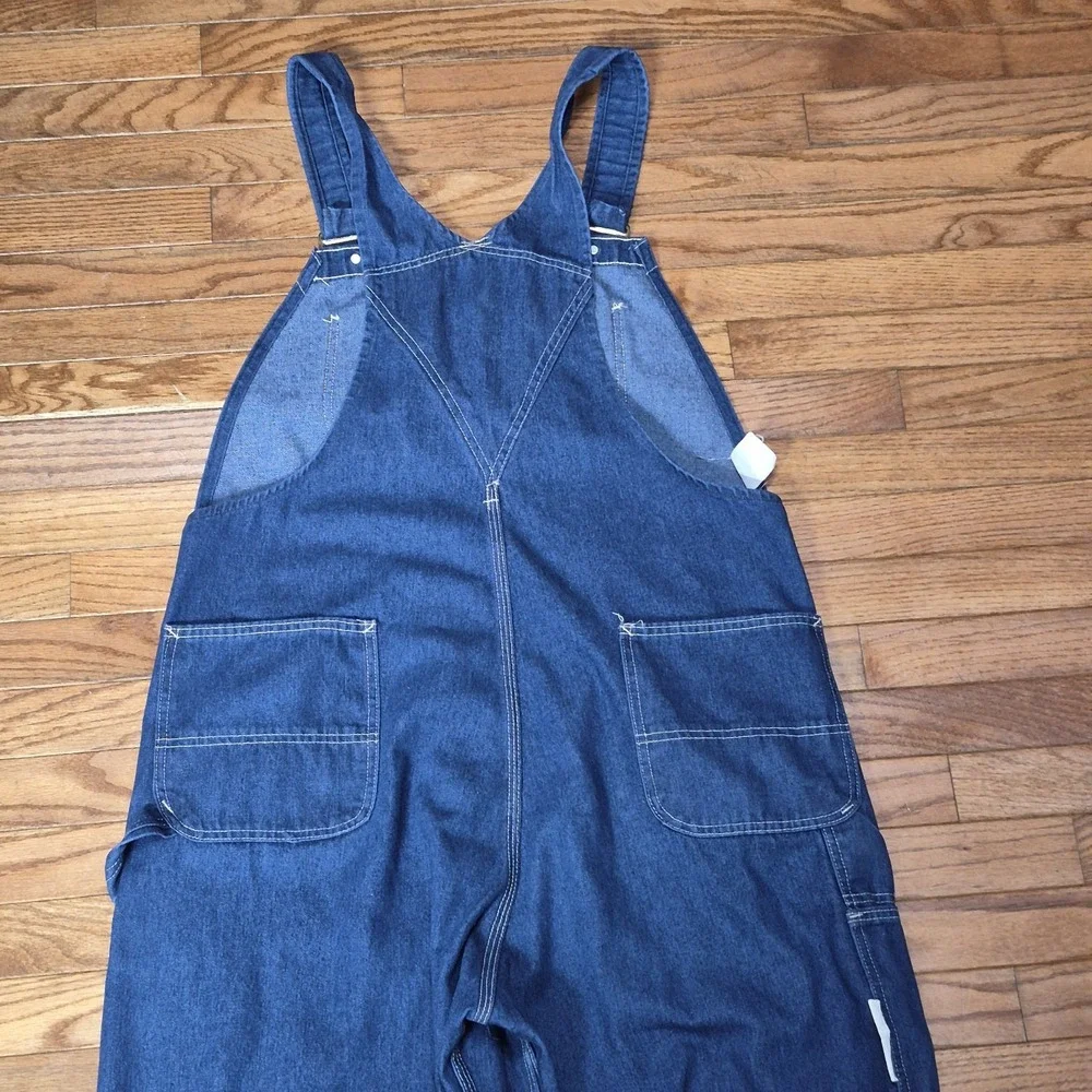 Vintage Sears Denim Overalls Mens 40x30 Blue Workwear Union Made Grunge USA